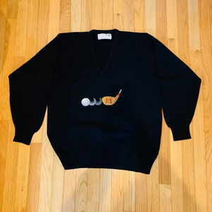 Vintage Nick Faldo Pringle Sport 100% Wool Golf Sweater Size Large